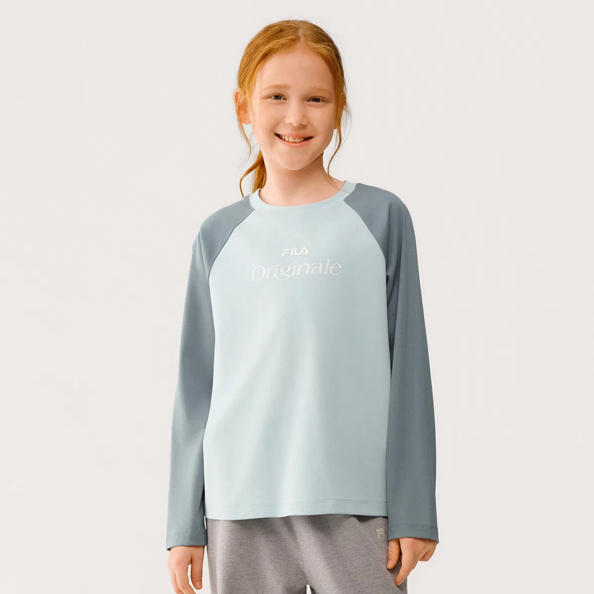 Футболка с круглым вырезом, тонкая стрейч, FILA KIDS, Cirrus Blue — фото 4