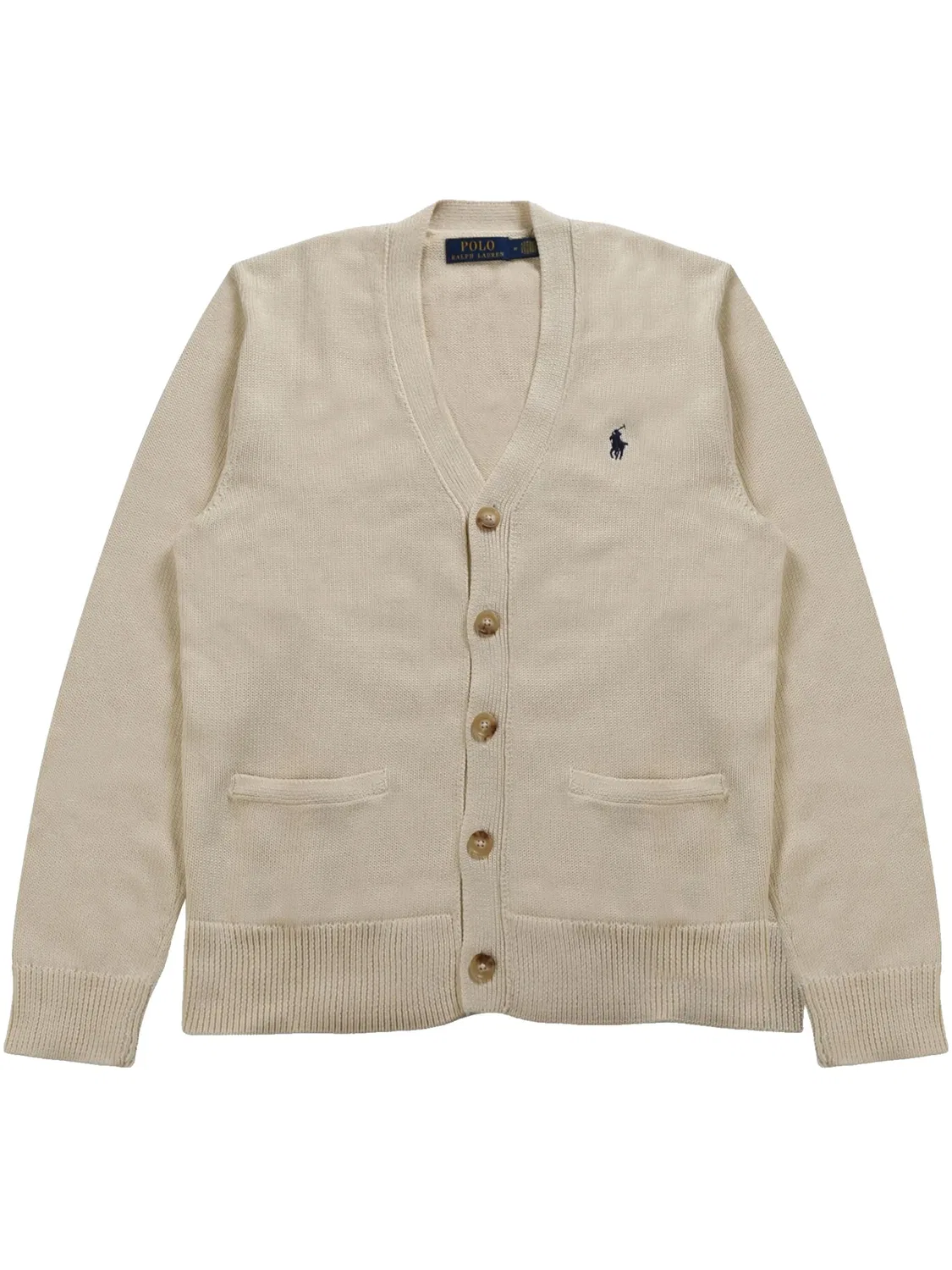 Кардиган хлопковый с вышивкой Pony Polo Ralph Lauren, нейтральные