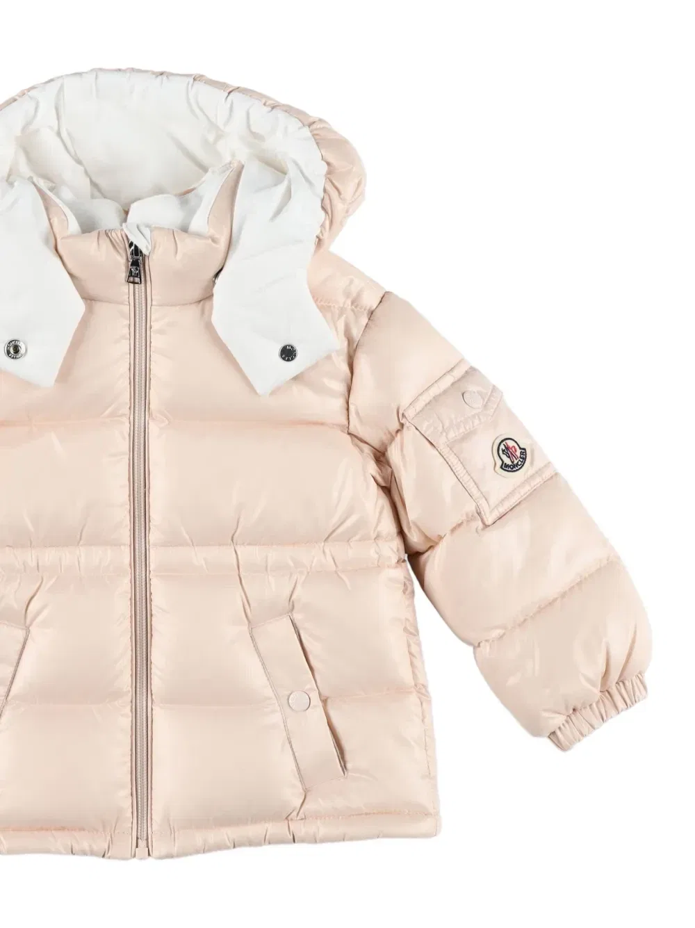 Стеганое пальто Bady с капюшоном Moncler Enfant, розовый — фото 3