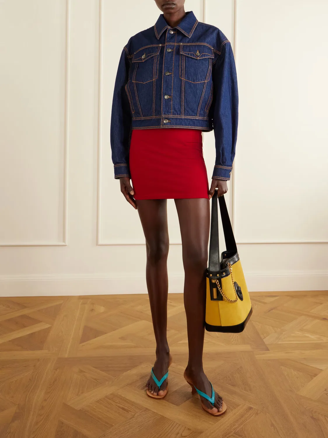 Джинсовая хлопковая куртка Versace, Dark Denim — фото 2