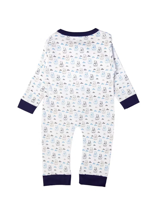 Боди-комбинезон с принтом с длинным рукавом Babies Basic, голубой — фото 2