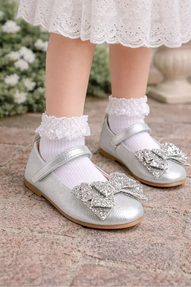 Детские балетки для девочек с ортопедической стелькой Papuctime, Gray