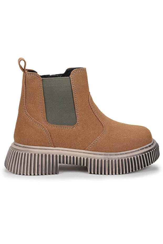 Детские ботинки для девочек на плоской подошве Kiko Kids, Tan Color — фото 4