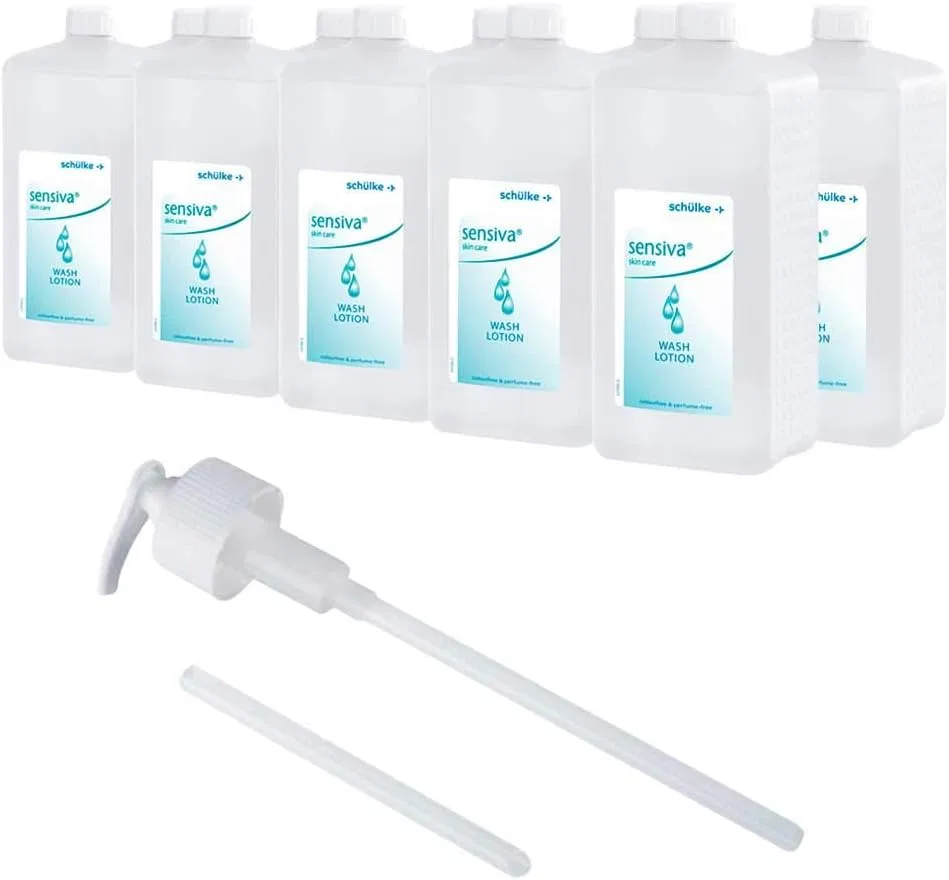 Умывающий лосьон Schülke Sensiva Wash Lotion, набор 10х1000 мл + дозирующий насос