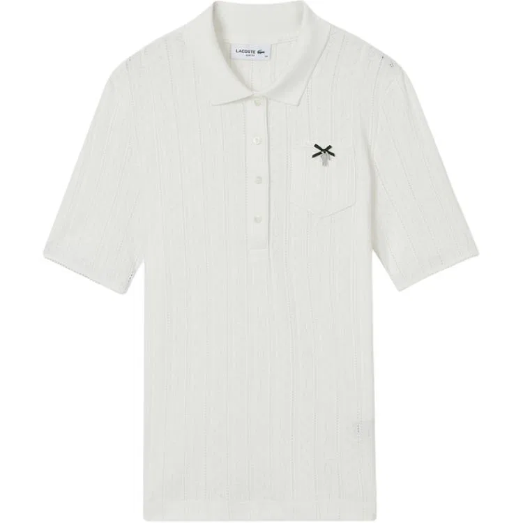 Женский поло-рубашка с коротким рукавом и нагрудным карманом Lacoste, Bic/Sprout Green — фото 2
