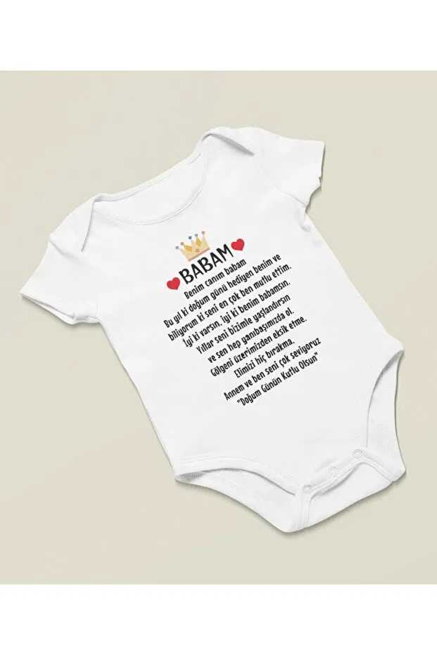 Детское боди для новорожденных с принтом Happy Birthday Dad Sevbano, White — фото 2