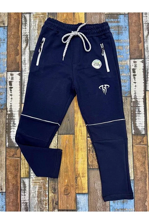Детские спортивные штаны для мальчиков с лампасами Esterella, Navy Blue