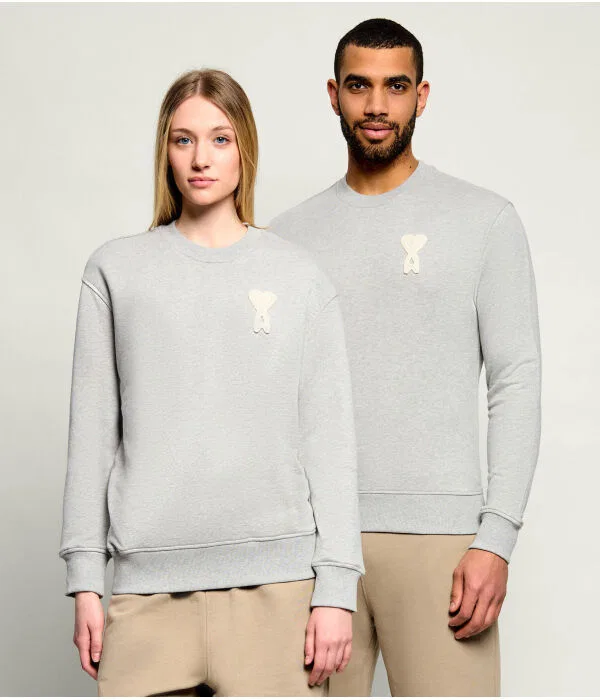 Женский пуловер Regular Fit AMI Paris, серый