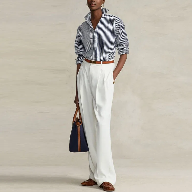 Женская рубашка свободного кроя Polo Ralph Lauren, Marine Blue — фото 3