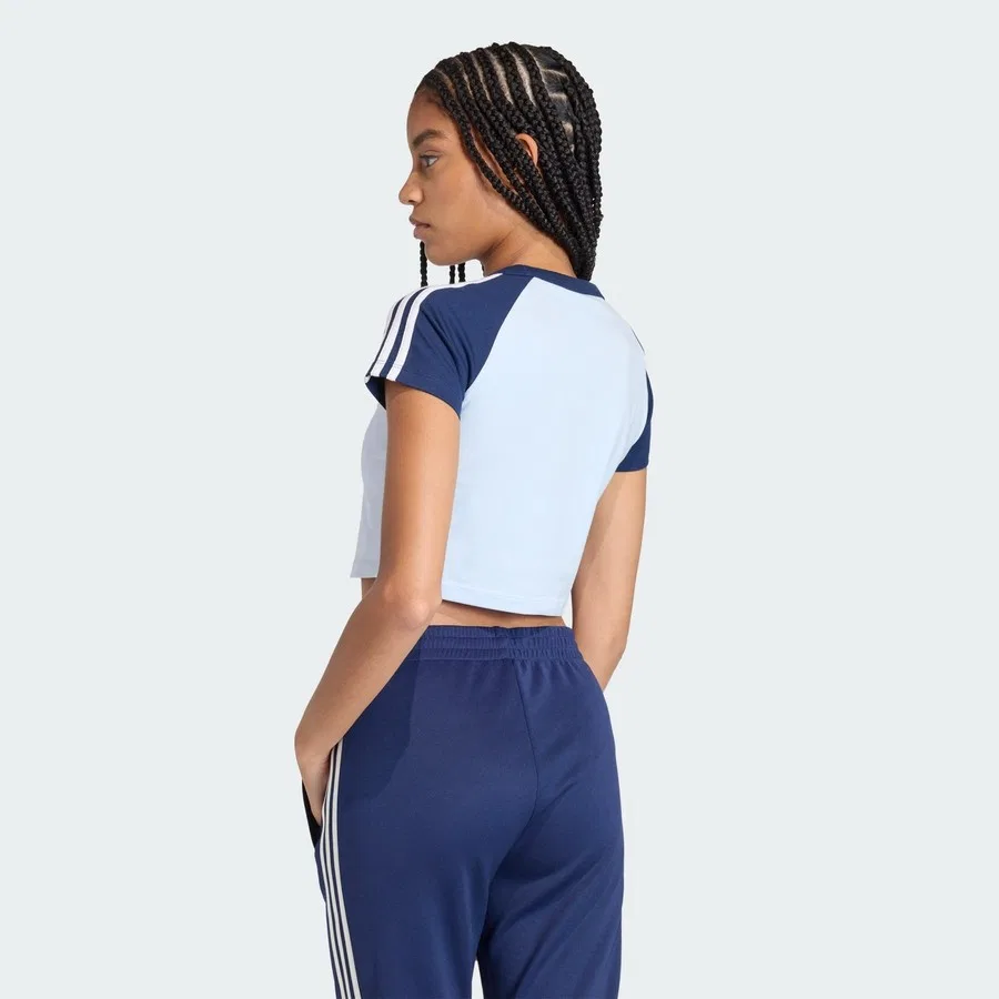 Футболка с длинным рукавом приталенная adidas Originals, Синий — фото 2