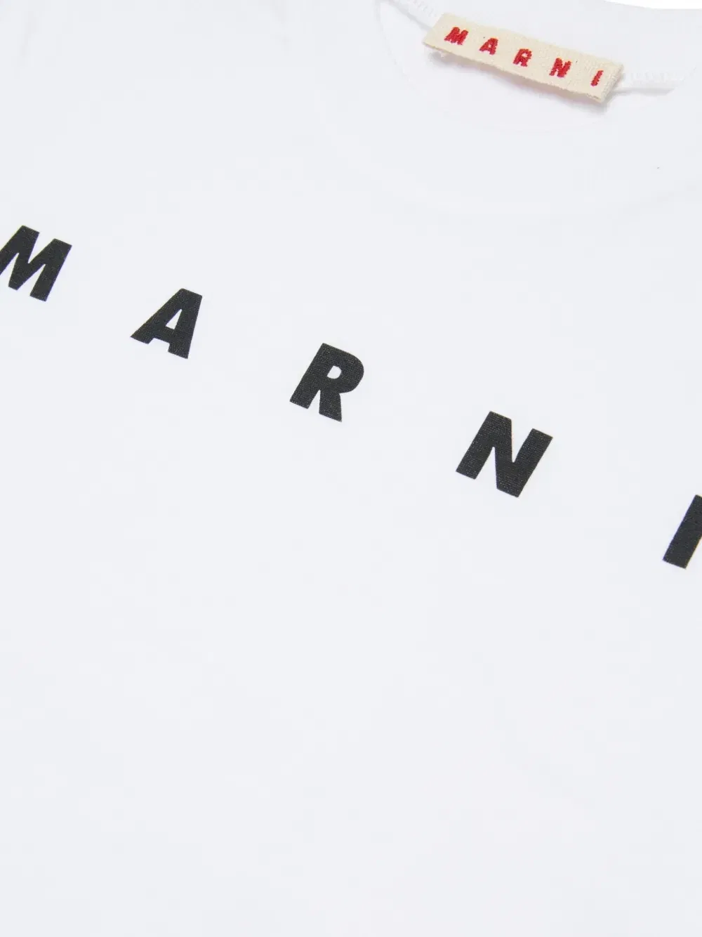 Футболка хлопковая с принтом логотипа Marni Kids, белый — фото 4