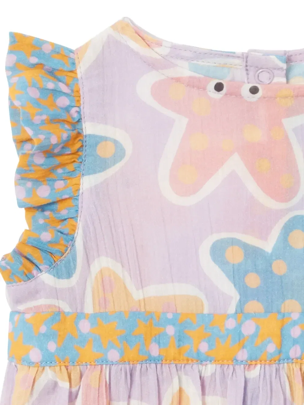 Ромпер в оборках со звездным принтом Stella McCartney Kids, фиолетовый — фото 3