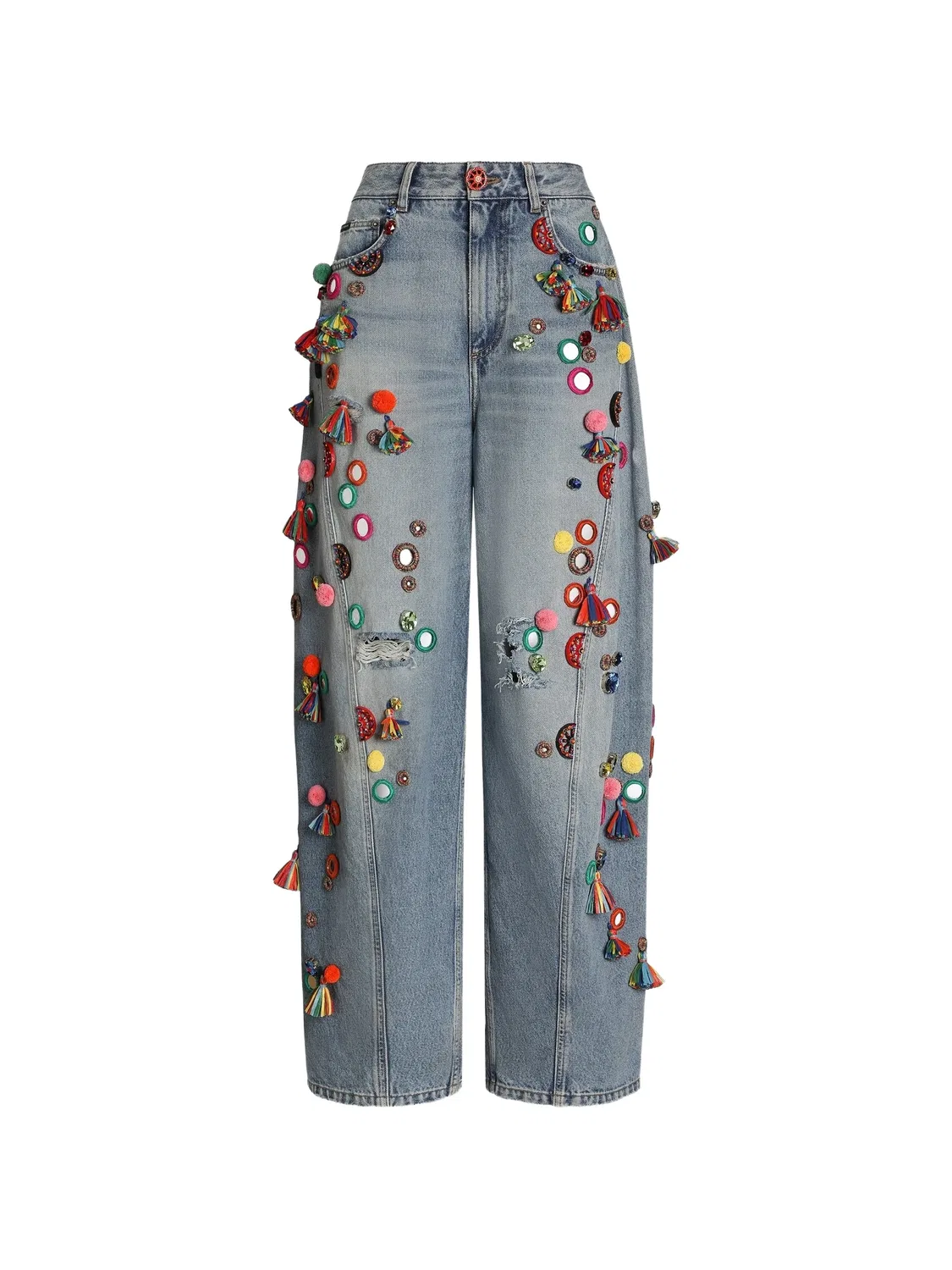 Джинсы с аппликациями Dolce & Gabbana, синий