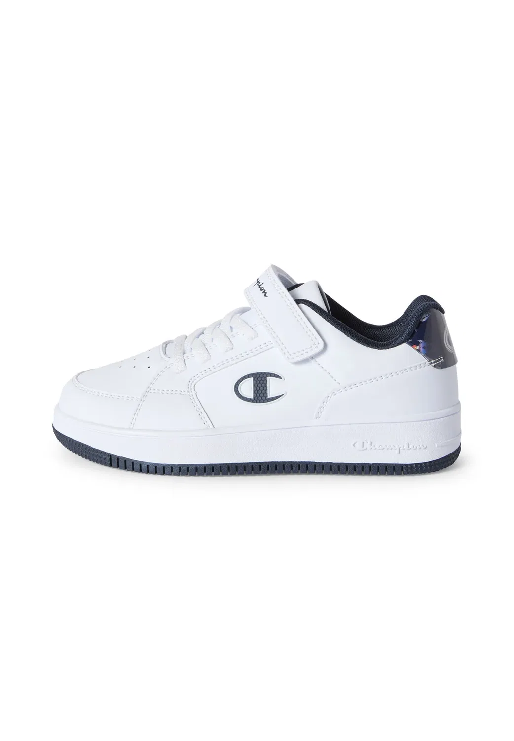 Rd18 линзовидные b ps низкие баскетбольные кроссовки Champion, White And Navy Blue
