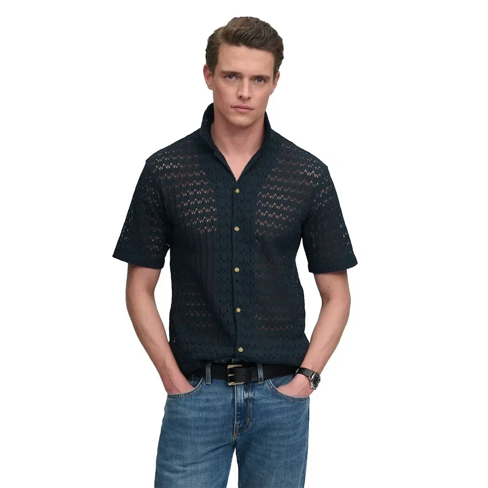 Рубашка с коротким рукавом Superdry, синий