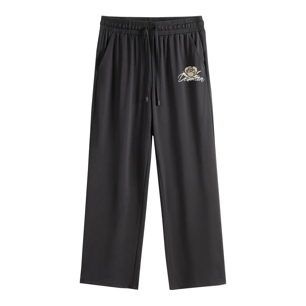 Детские брюки повседневные прямого кроя MINISO, Black Beloved Thorn Pants Logo