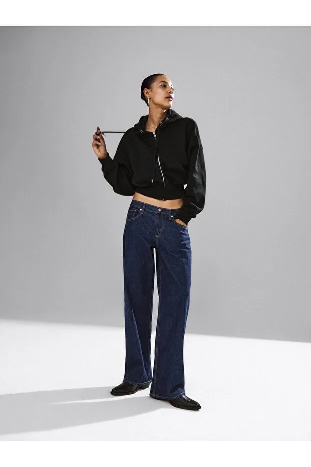 Женские джинсы с широкой штаниной Gap, Denim Blue-000 — фото 2
