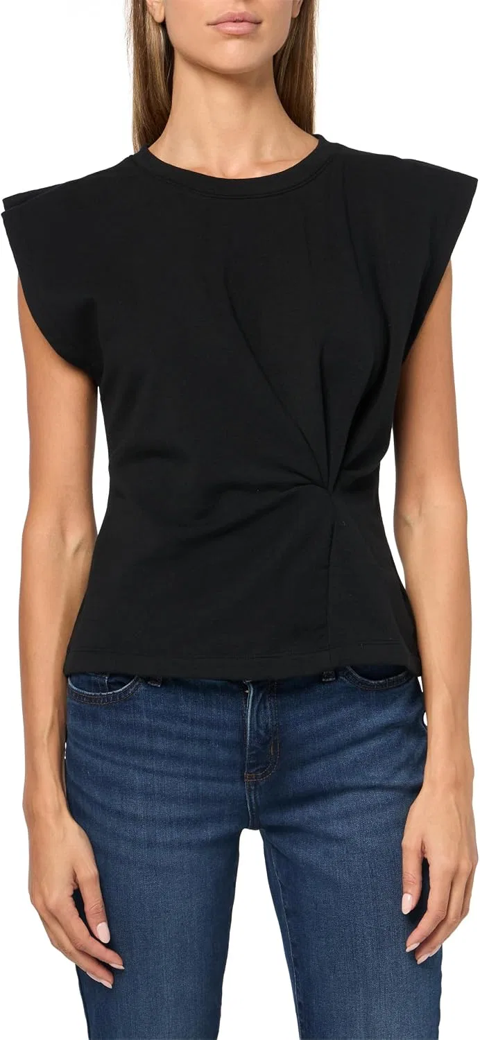 Женская блузка с принтом Erci Twist Top, BOSS, Black Magnolia