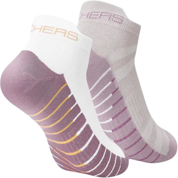 Детские носки с лодыжкой 2 пары Skechers, White Light Purple — фото 3