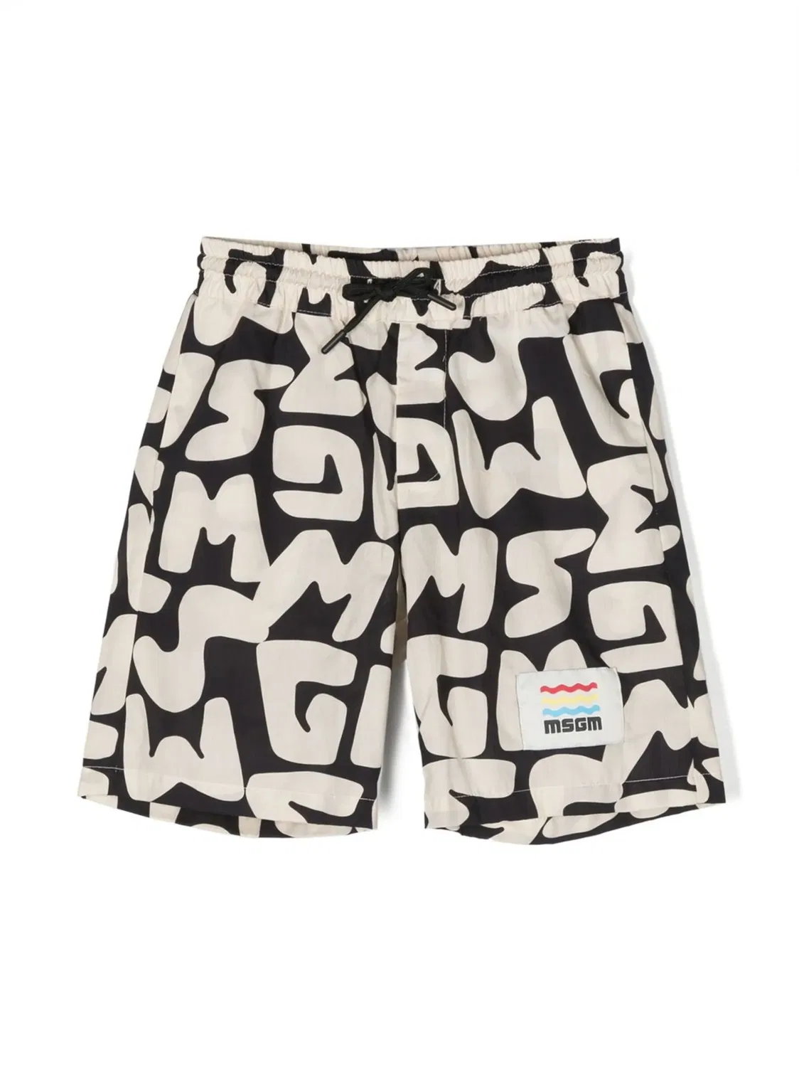 Шорты с граффити‑принтом MSGM, черно‑белый