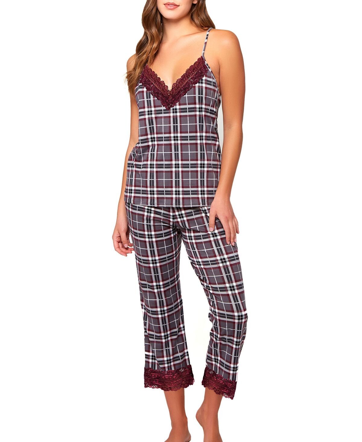 

Женский комплект jessie cozy из модала с длинной майкой и укороченными брюками iCollection, серый
