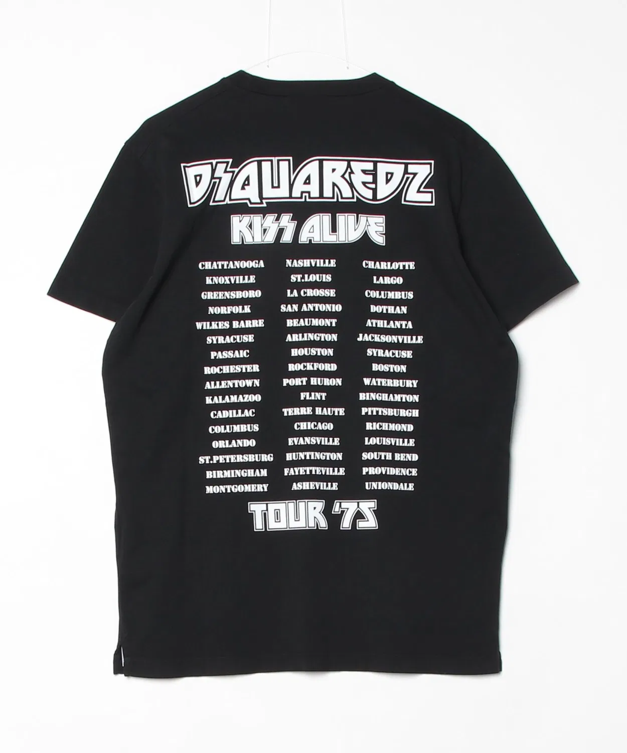 Мужская футболка с принтом KISS Cigarette Fit Black Pressato DSQUARED2, Черный — фото 2