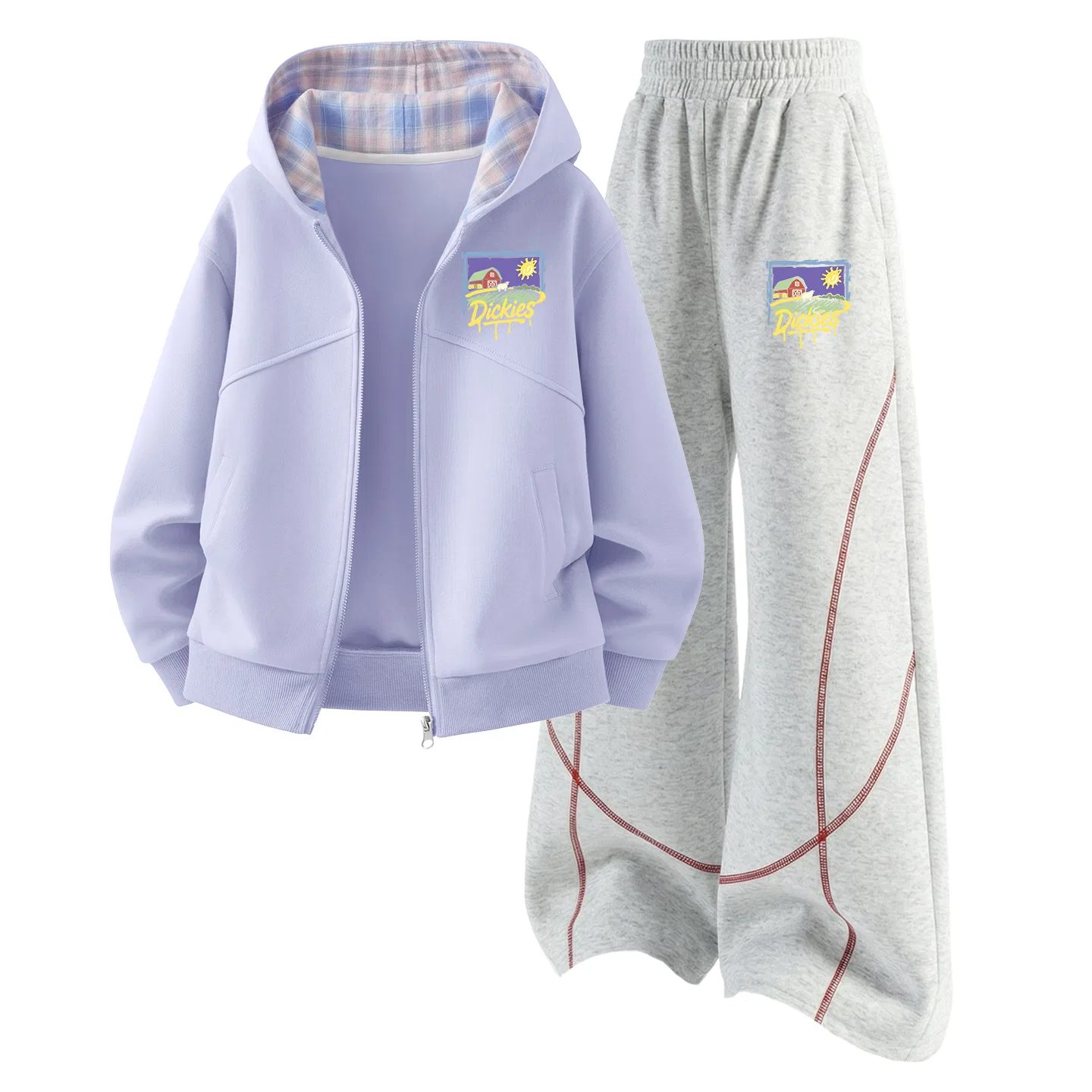 Детский спортивный комплект с капюшоном Suno Painting K Twilight Mountain Purple+Suno Painting K White Heather Gray, Dickies