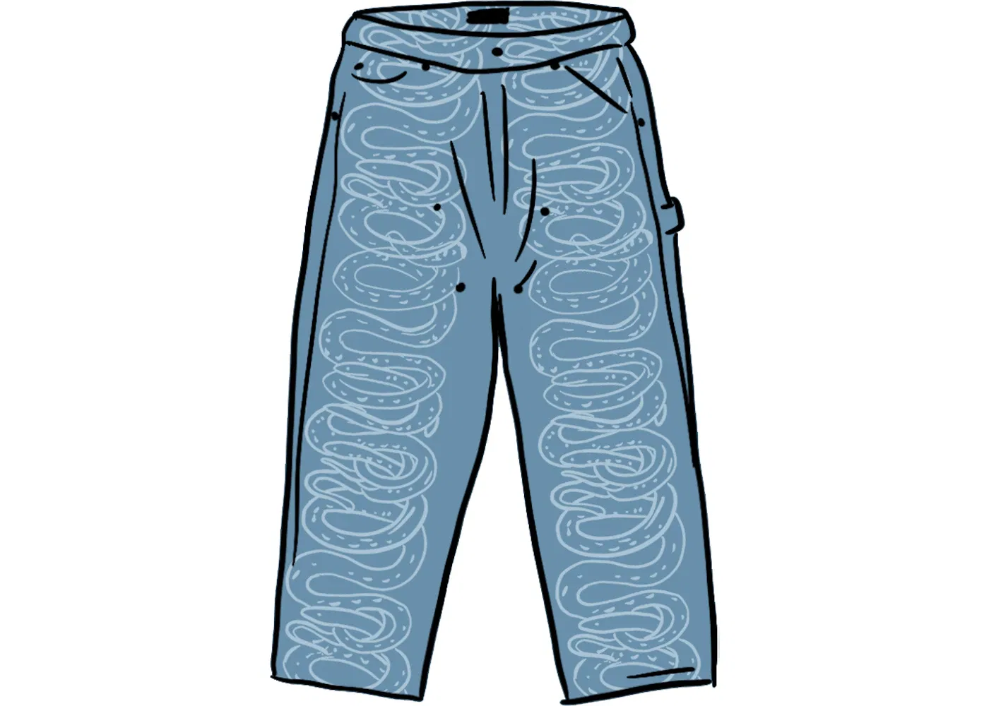 Мужские джинсовые брюки с принтом Pant Supreme, Blue