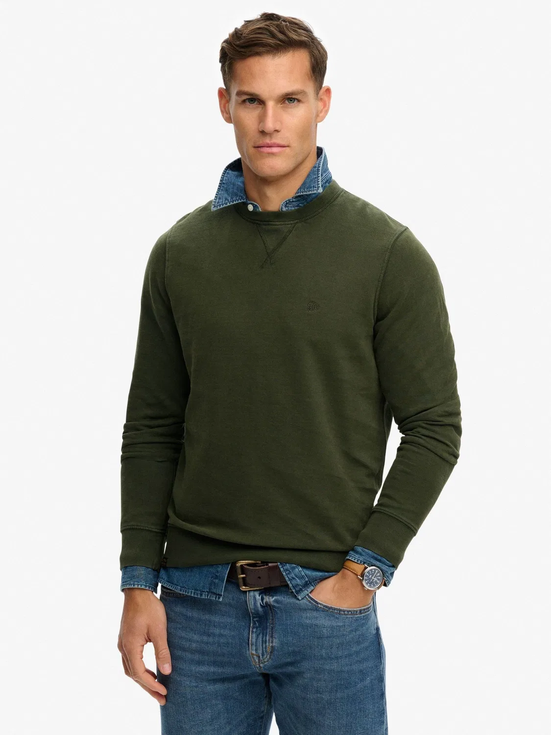 Свитшот классический Essential Superdry, зеленый