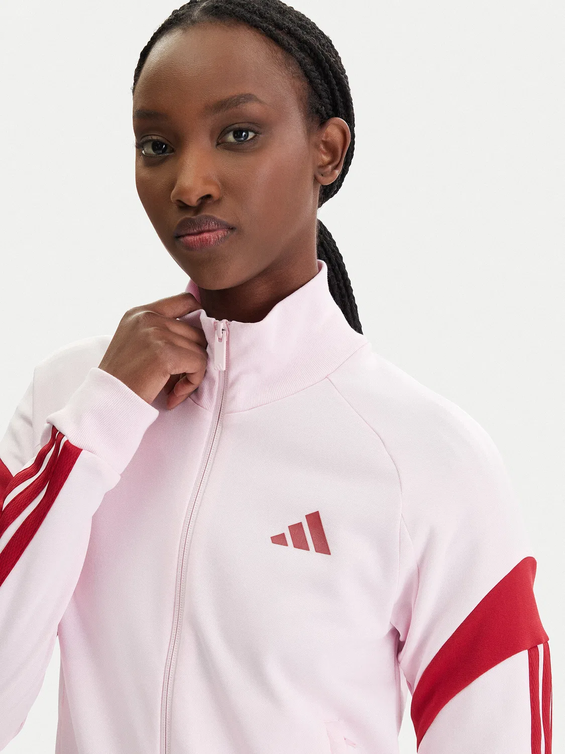 Женская толстовка приталенного кроя House Of Tiro Adidas, розовый — фото 4