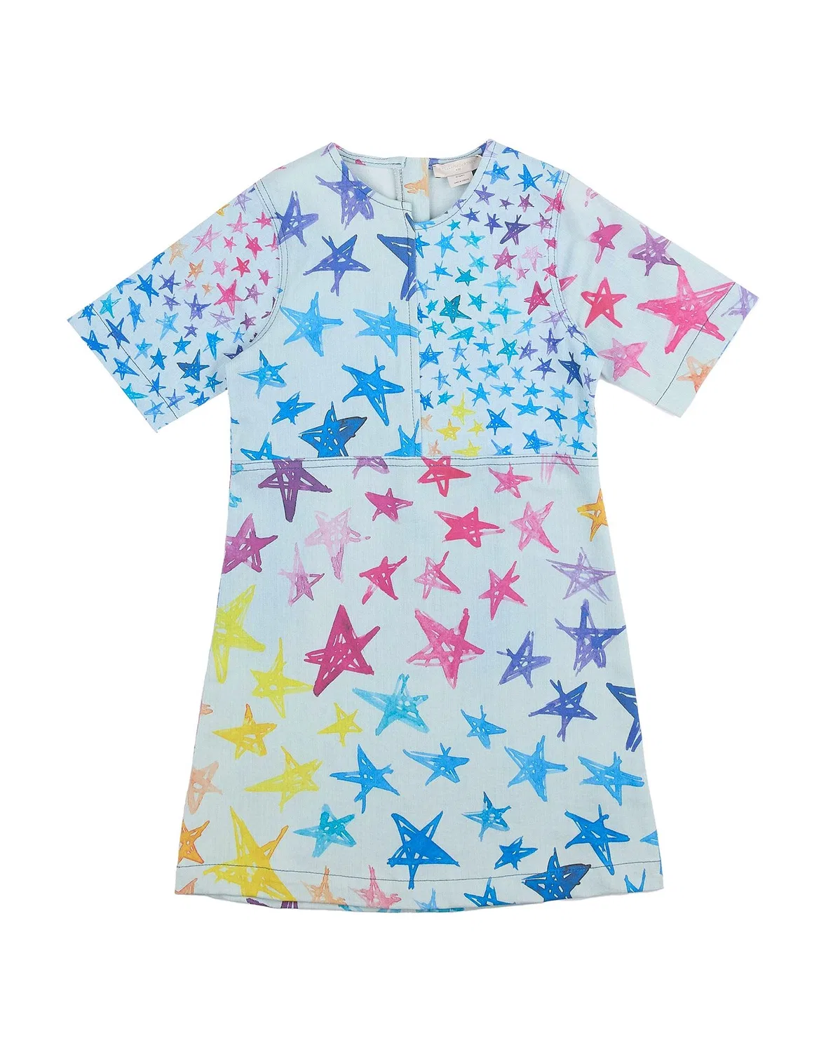 Детское джинсовое платье для девочек с коротким рукавом Stella Mccartney Kids, синий