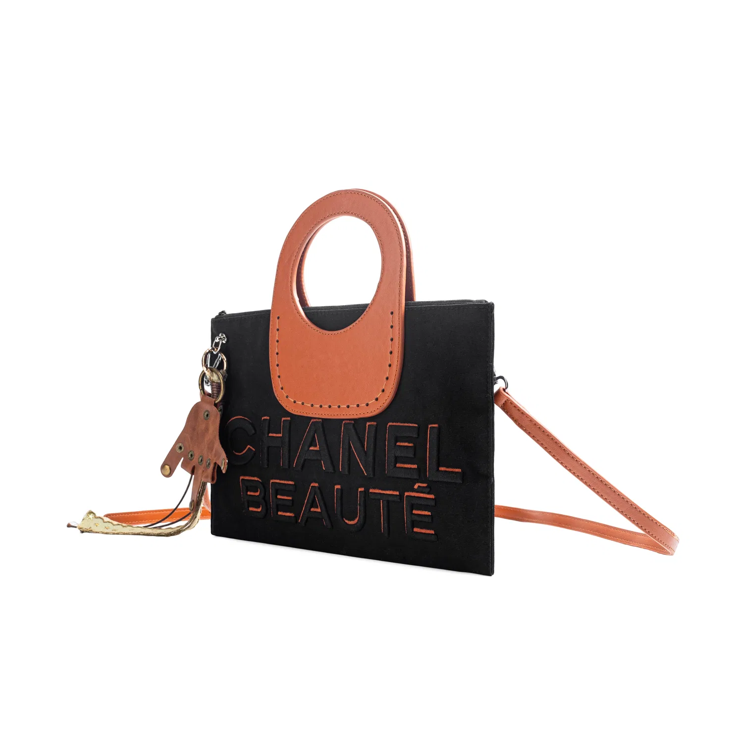 Женская косметичка с вышивкой CHANEL, Черный — фото 2