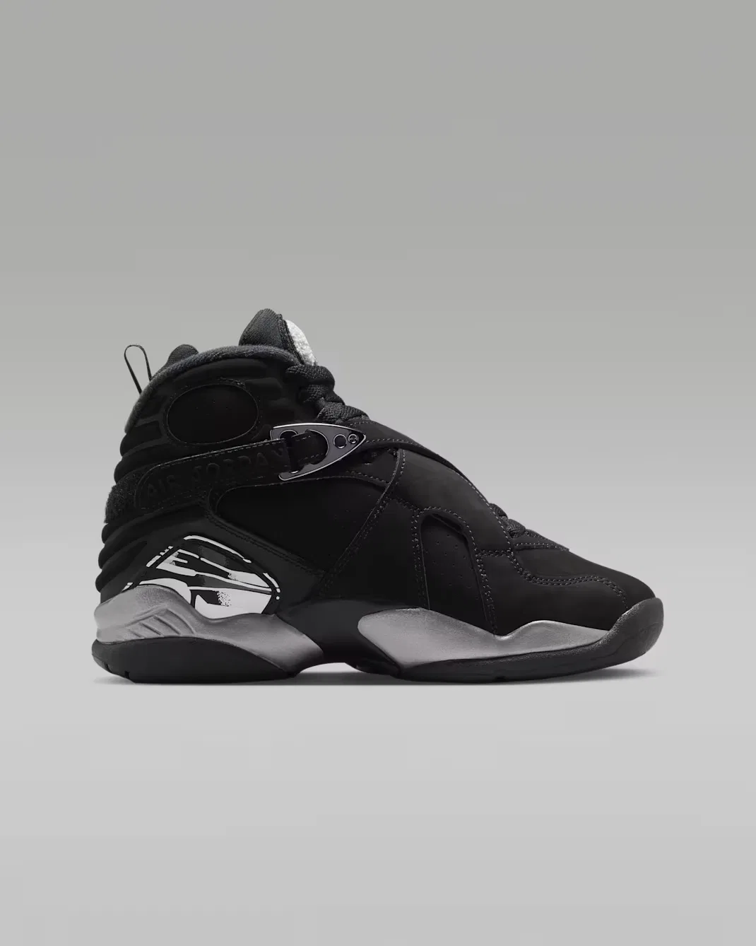 Кроссовки для детей постарше Air Jordan 8 Retro "Chrome", Black/Light Graphite/White — фото 3