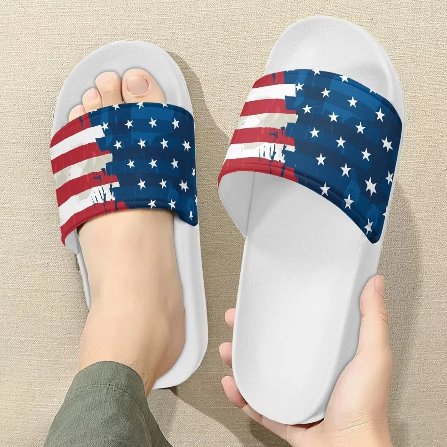 Сандалии мужские из облачной подошвы, American Flag Print Vuriqeby — фото 3