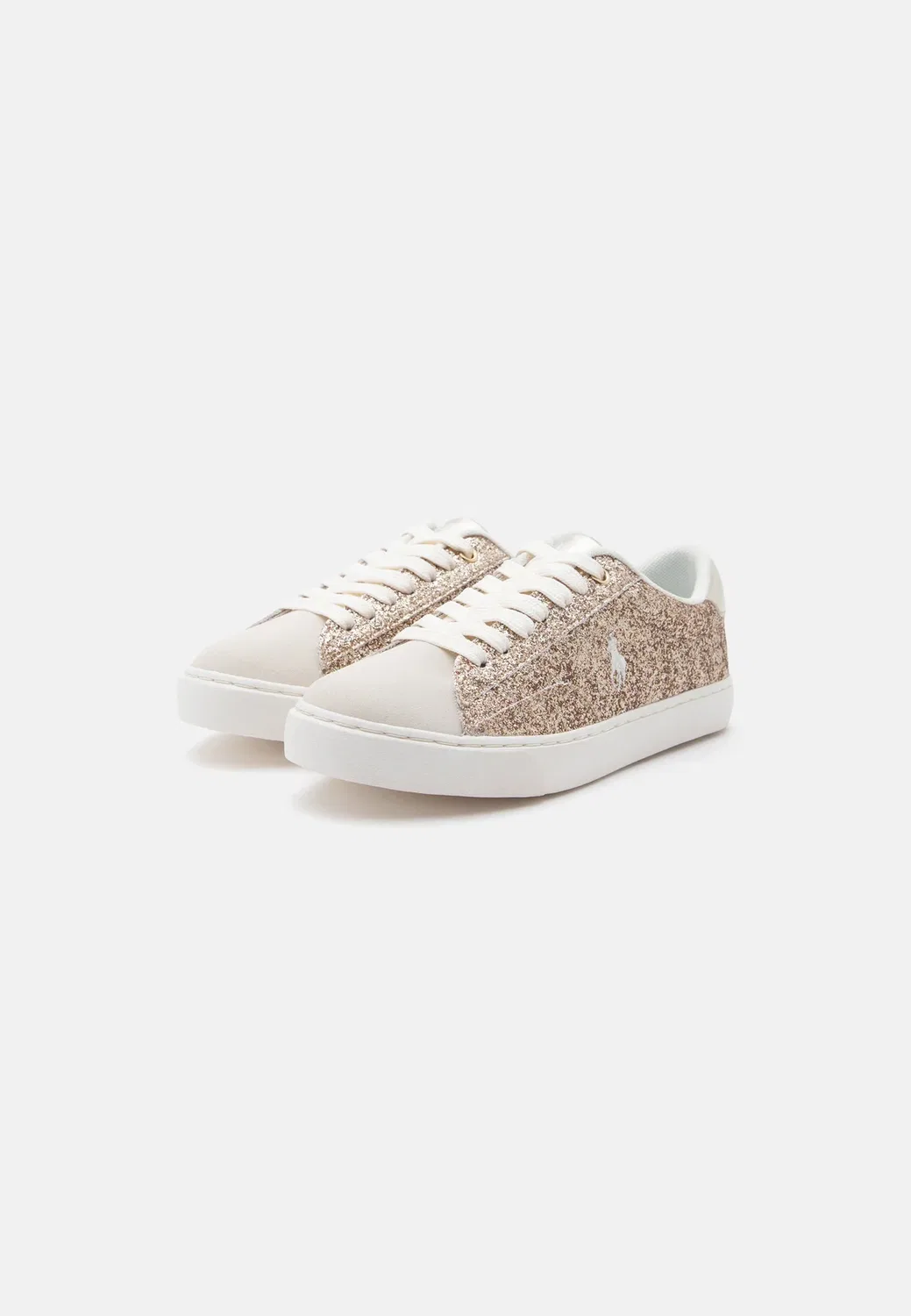Терон - тренеры Polo Ralph Lauren, Gold-Coloured Glitter/Sand/Gold-Coloured Metallic/Cream — фото 2