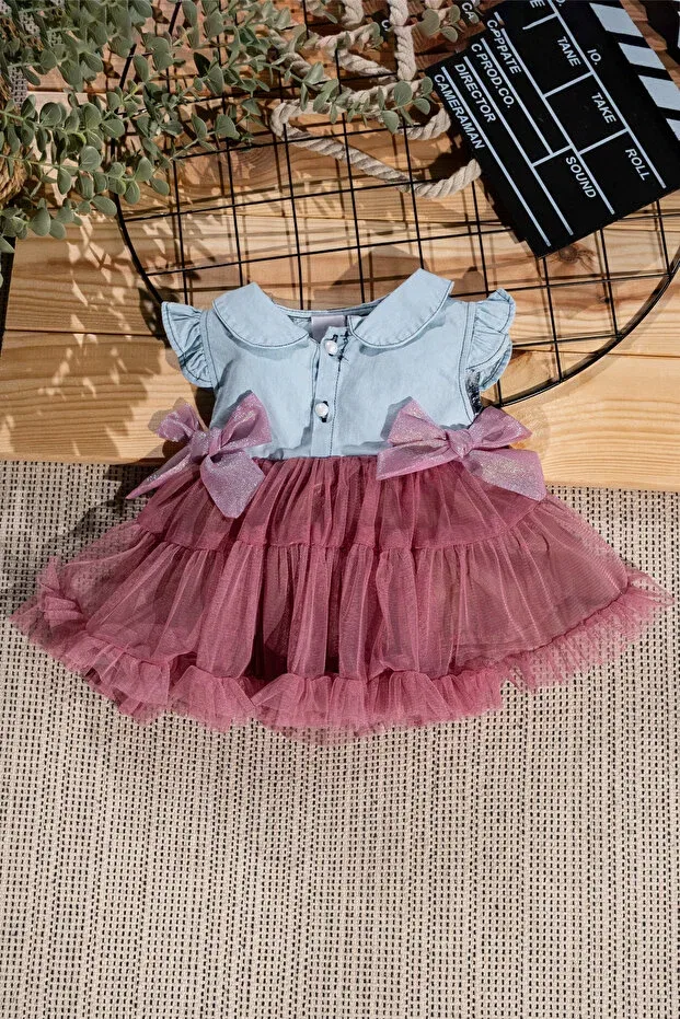 Детское платье для девочек с коротким рукавом Rocha Baby, Dried Rose — фото 4