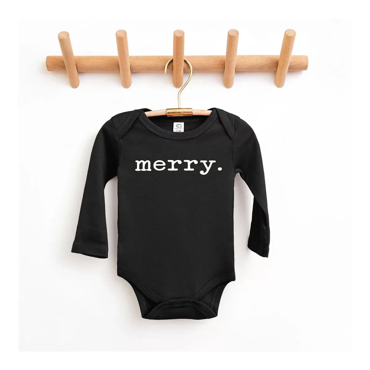 Детский боди с длинным рукавом Merry Puff Print The Juniper Shop, Black