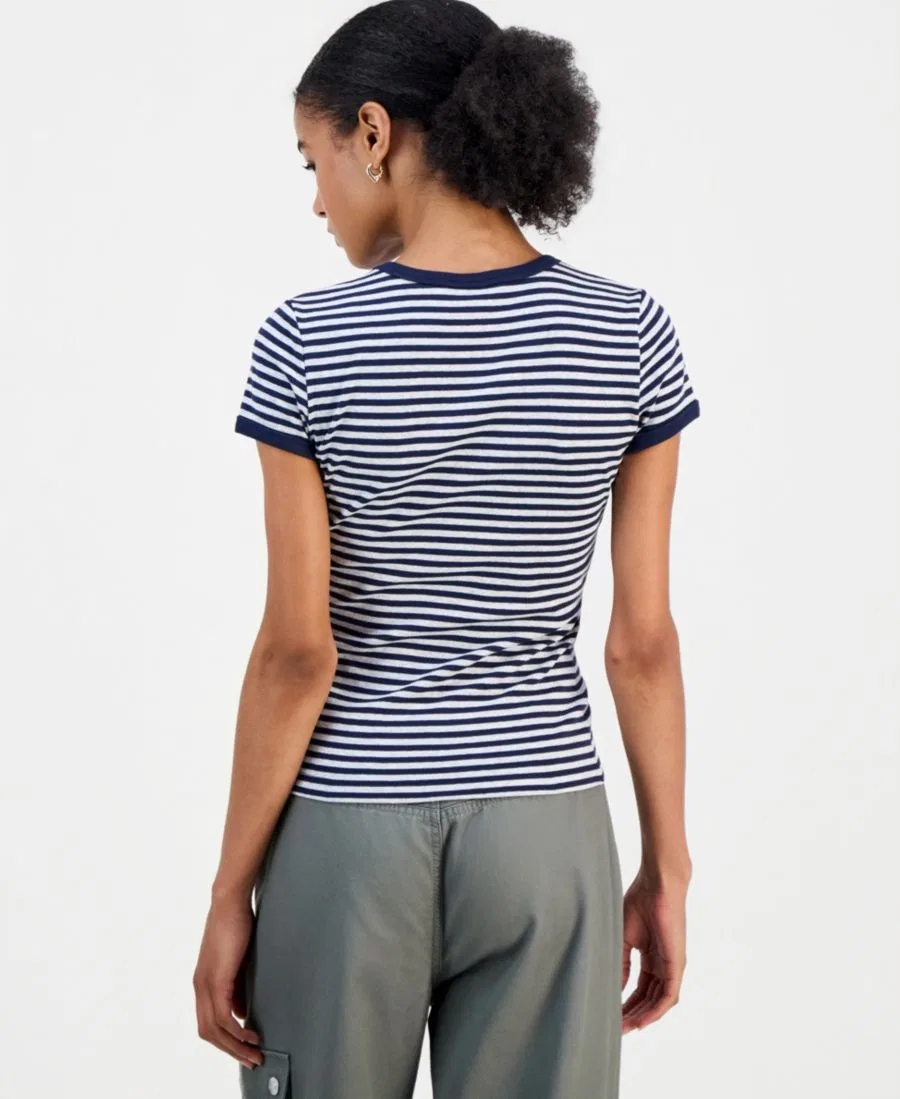 Футболка с принтом Just Polly, Heather Gray Navy — фото 2