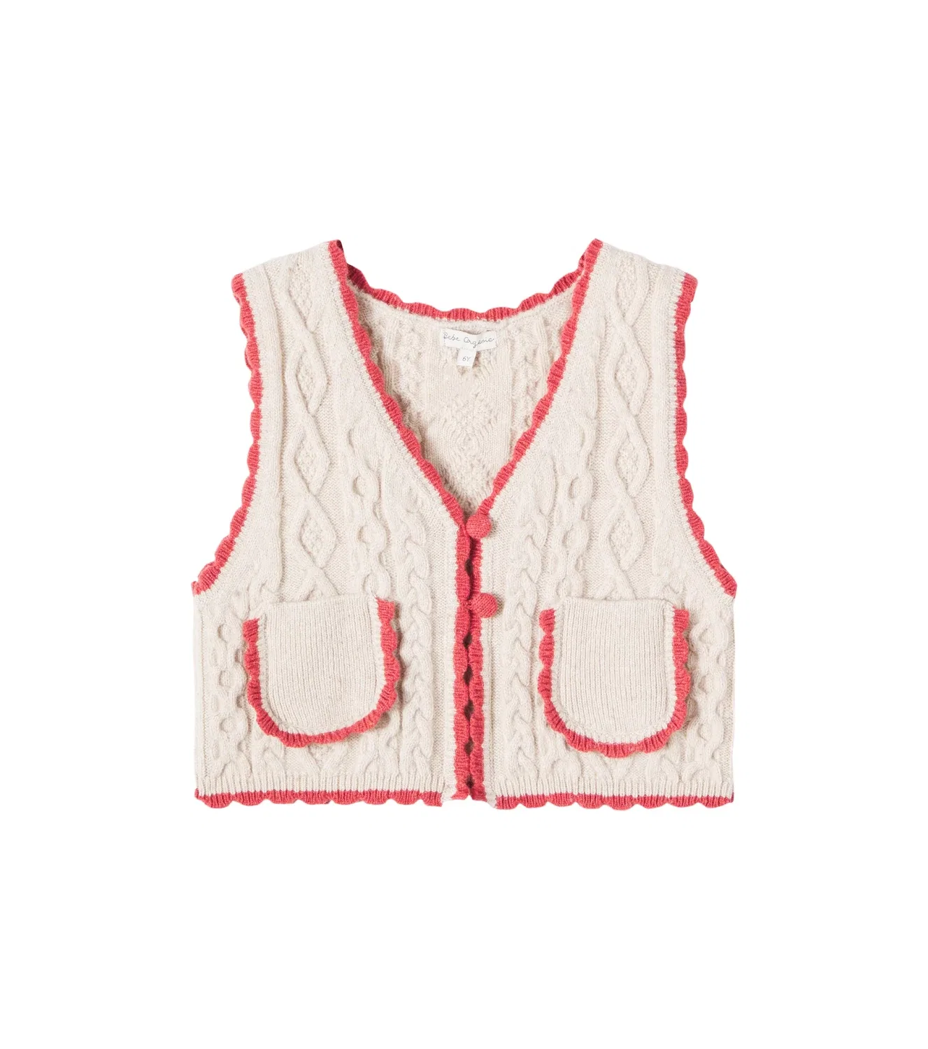 Жилет с пуговицами Sienna Bebe Organic, бежевый