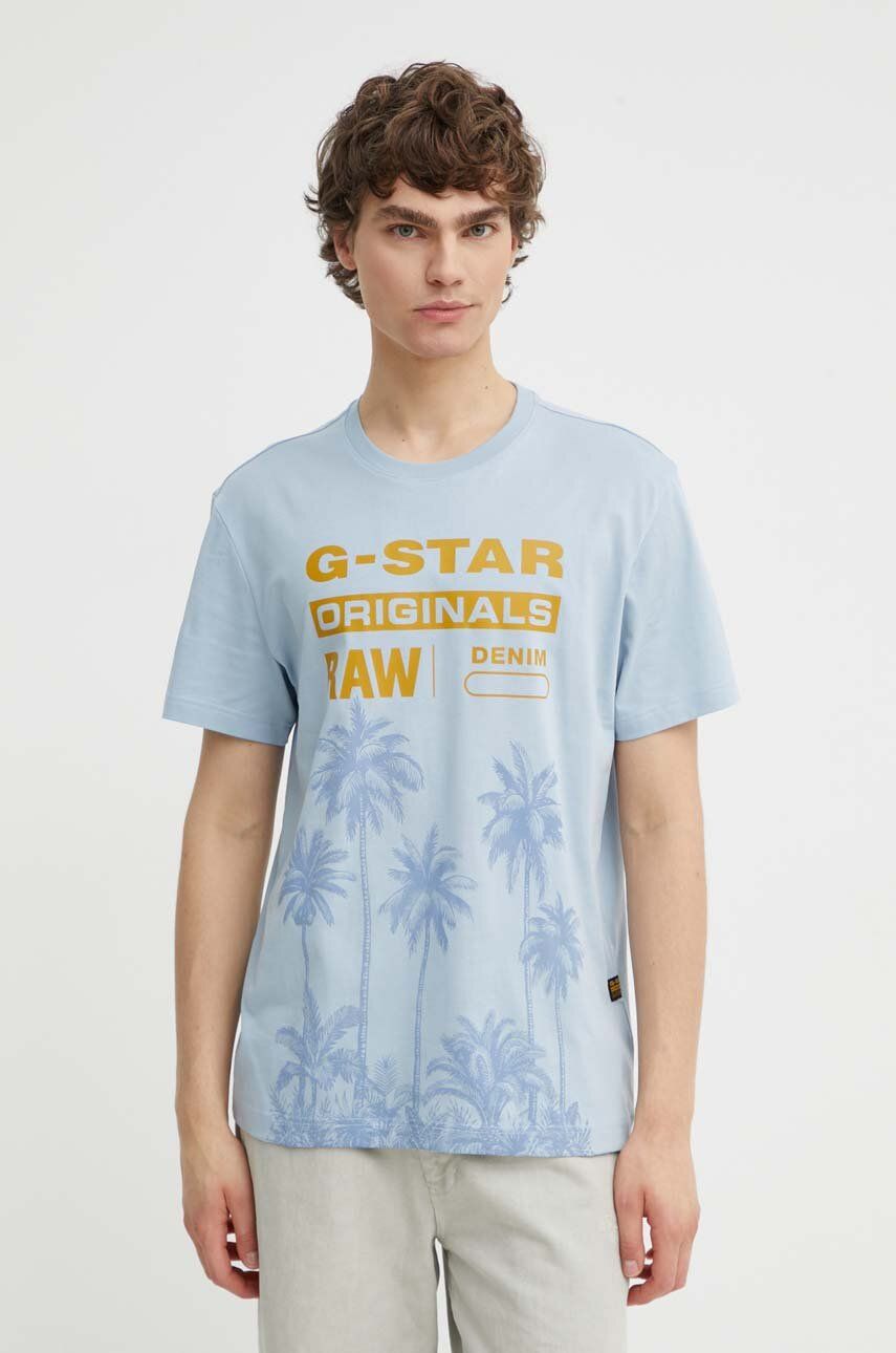 

Хлопковая футболка G-Star Raw, синий