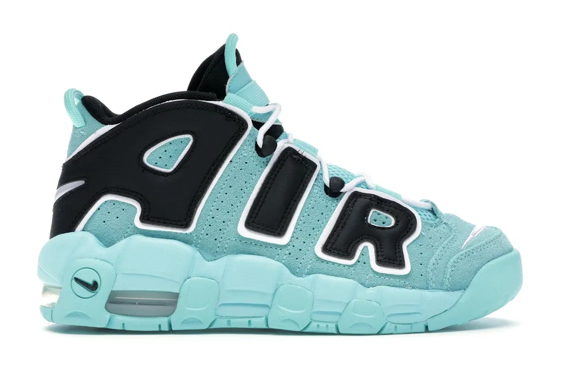 Детские кроссовки Lifestyle с принтом Nike Air More Uptempo Nike, Light Aqua/Black-White