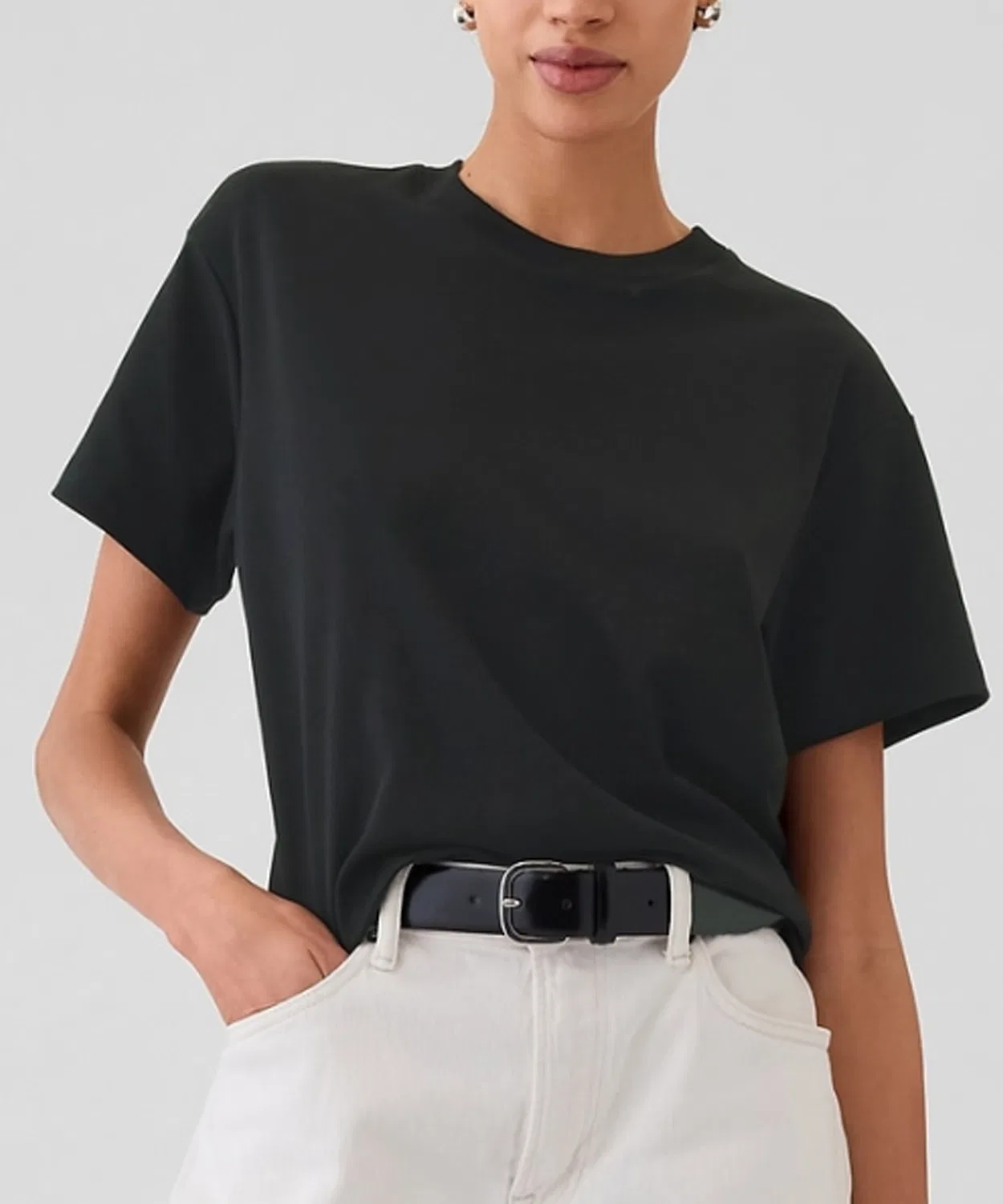 Женская футболка с коротким рукавом Supima Cotton Relaxed T-shirt GAP, Black