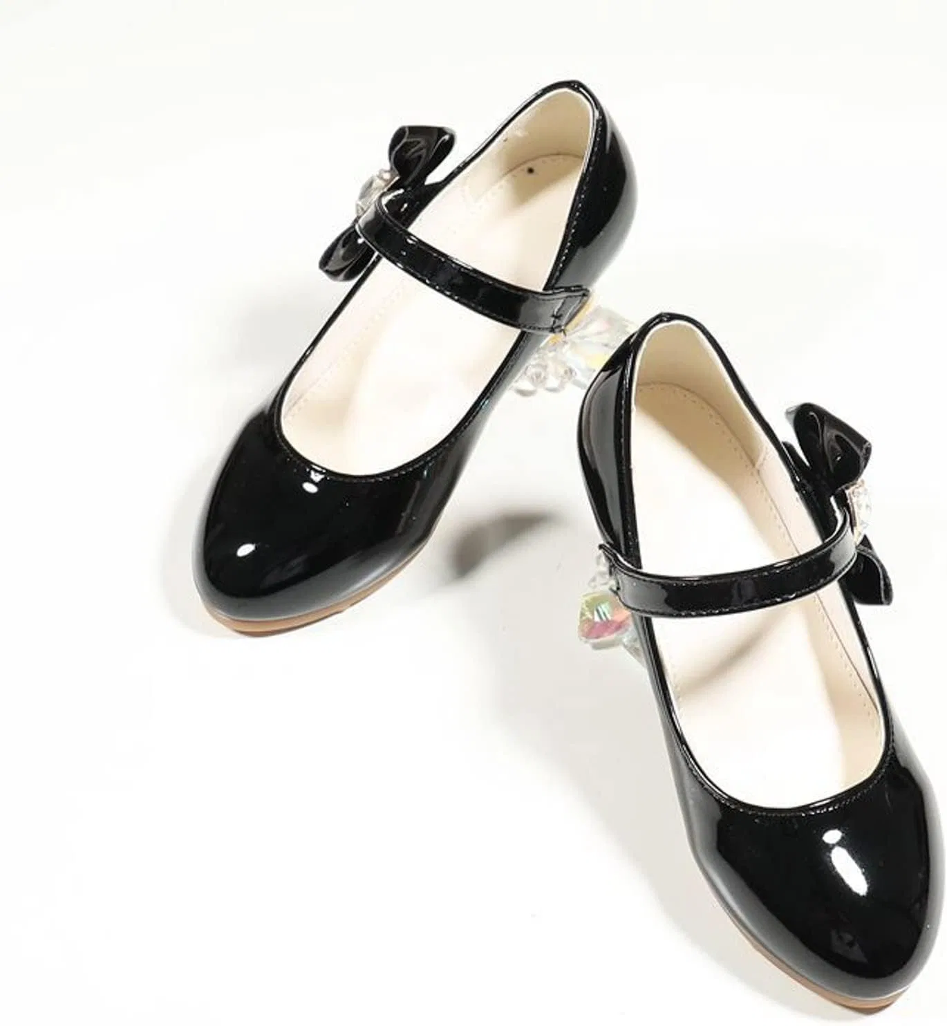 Детские туфли Мэри Джейн для девочек с принтом, модель Cute Shoes for Girls, бренд, Black — фото 3