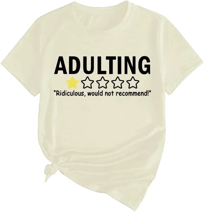 Мужская футболка с принтом Adulting, Creamy Yellow