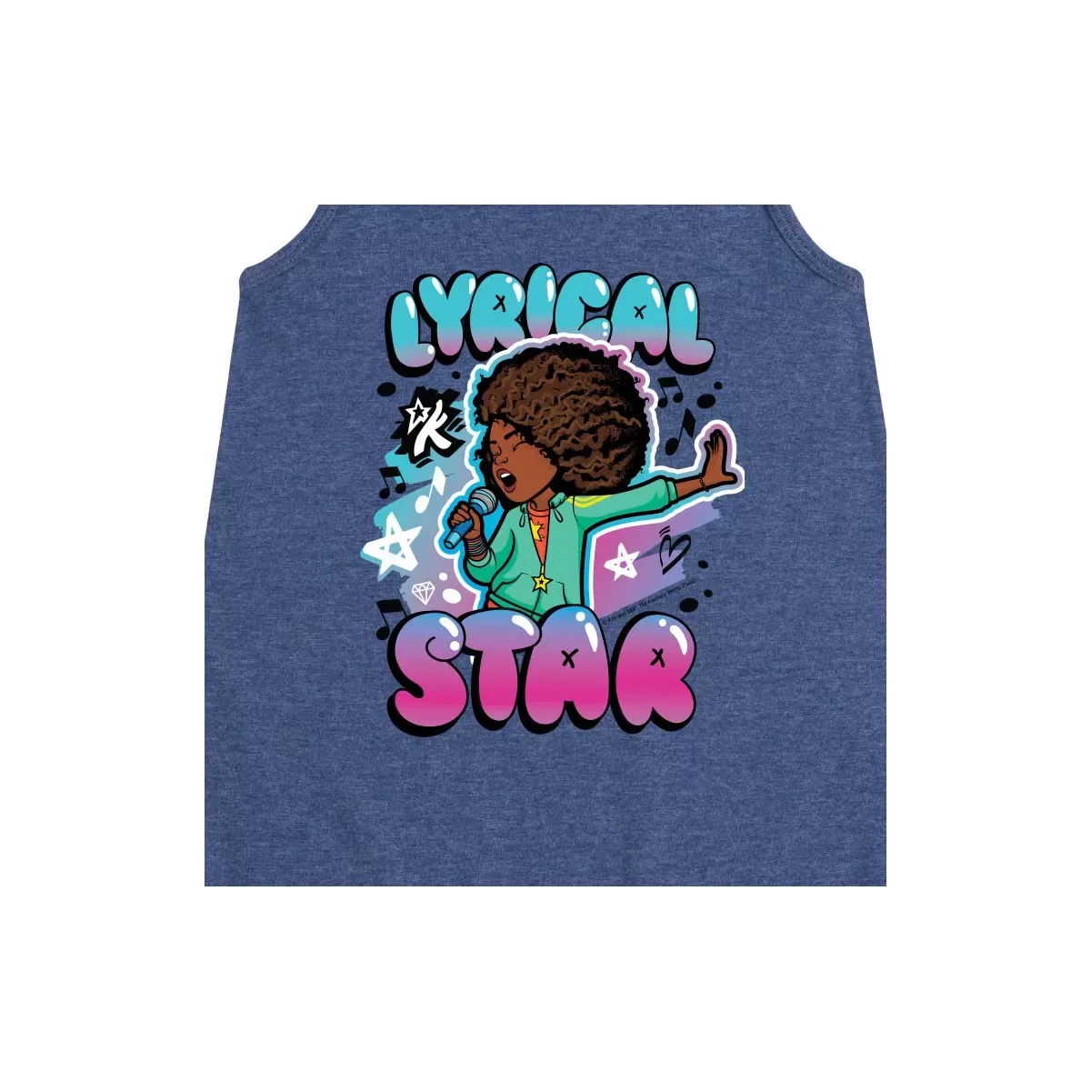 Детское платье для девочек без рукавов Karma's World Lyrical Star Airbrush Style Graphic, Heather Navy — фото 2
