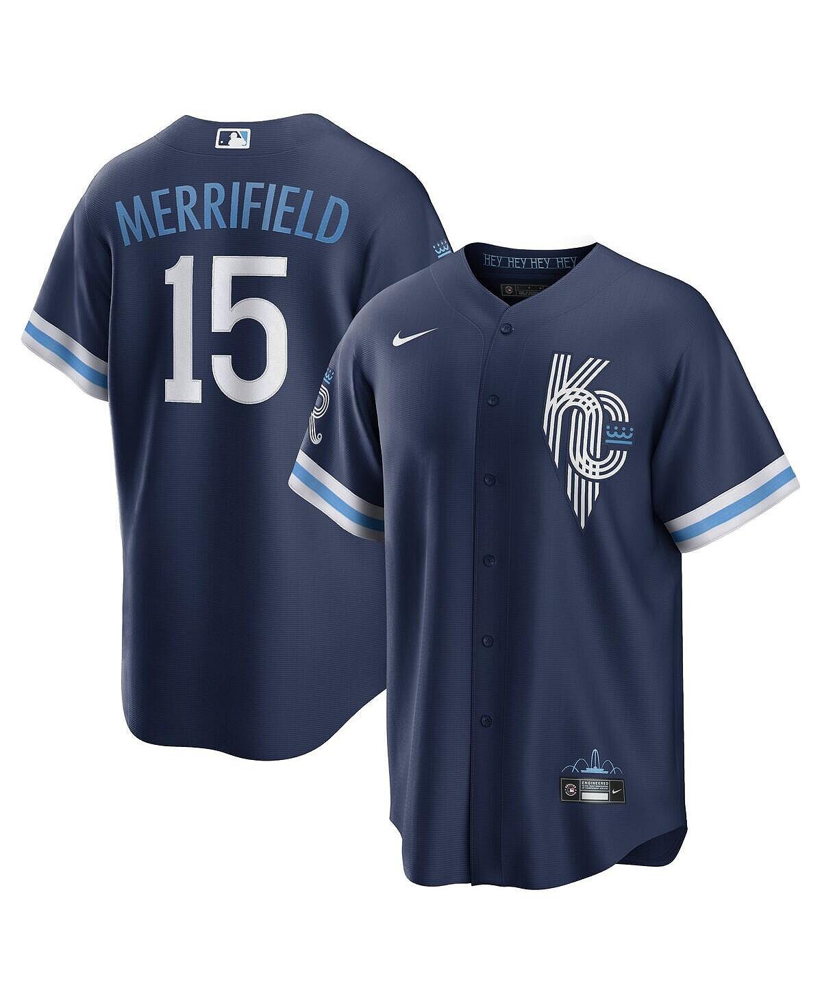 

Мужская темно-синяя футболка kansas city royals 2022 city connect replica player Nike, синий