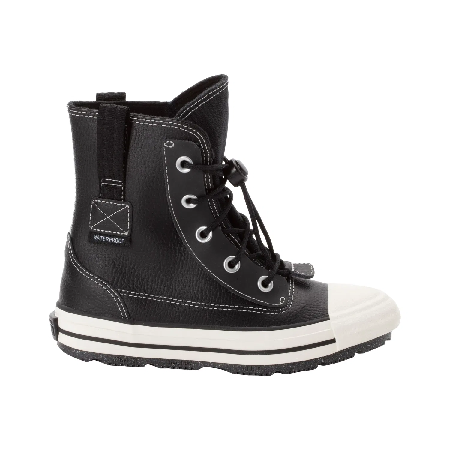 Детские кеды с шнуровкой водонепроницаемые Converse, Black/Egret/Black — фото 3