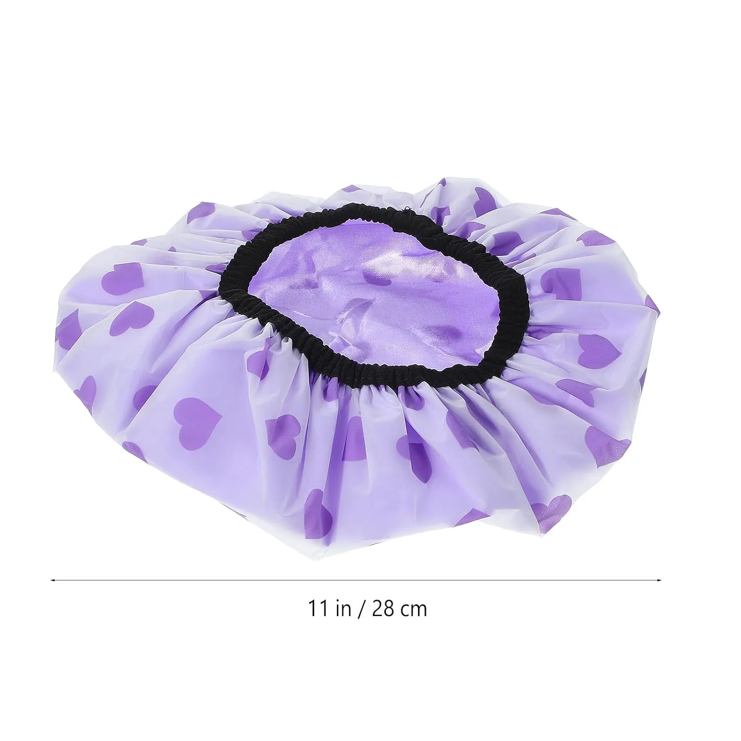 Шапочка для душа из сатина и EVA, Luxshiny, фиолетовая, 28x27x1 см — фото 2