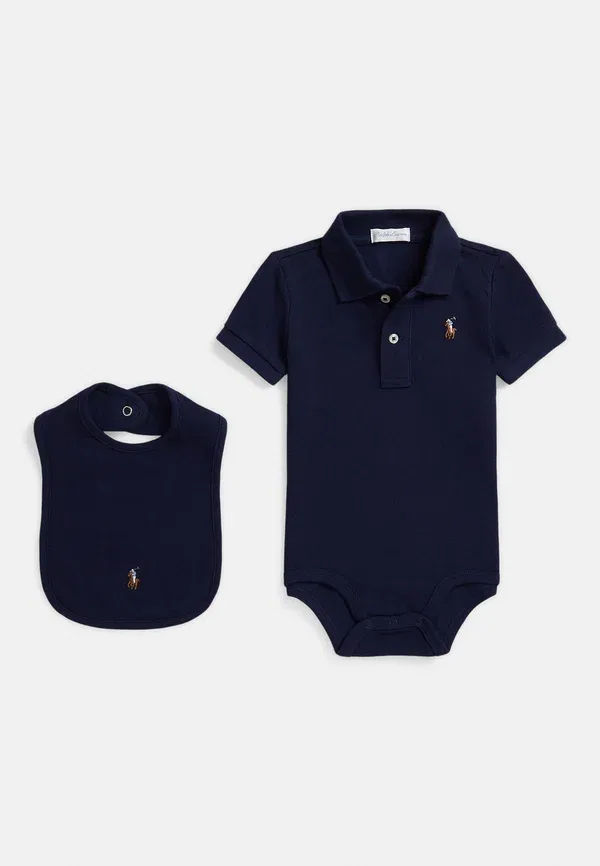 Комплект для новорожденных из хлопка Polo Ralph Lauren, темно-синий