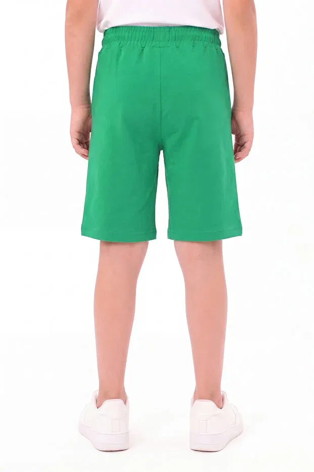 Детские шорты-капри для мальчиков с принтом Basketball Print Panios Kids, Green — фото 4